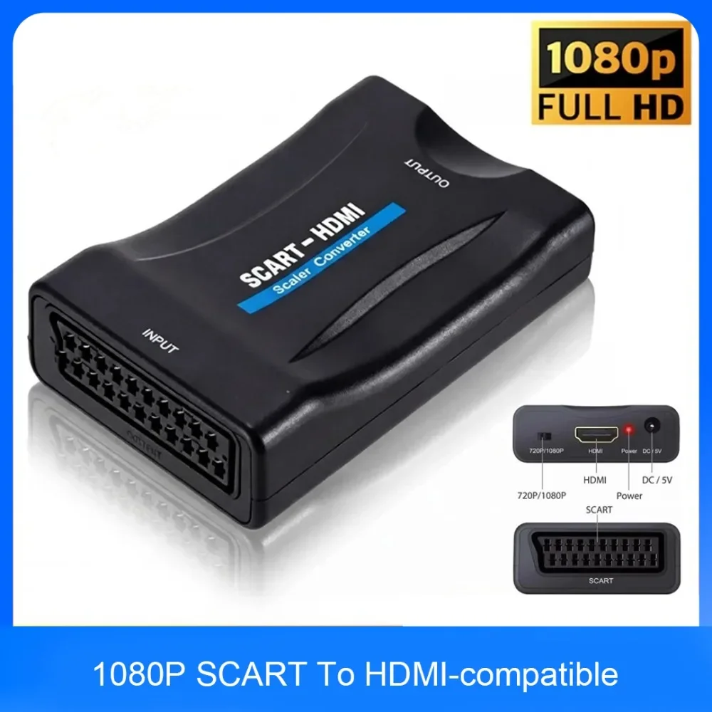 Scart To Hdmi - Adaptador Conversor SCART para HDMI 1080P,